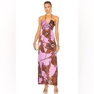 Johanna Ortiz City of Spices halter silk maxi dress size 8